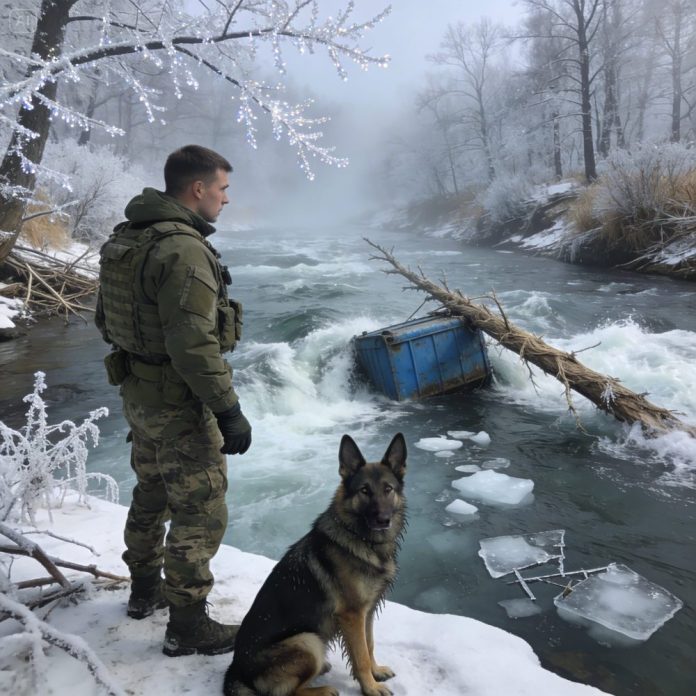 dreamina-2026-03-17-4699-On a freezing cold riverbank, snow cover...